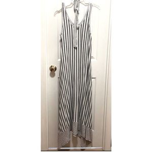 GAP Asymmetrical Dress w/ Pockets & Removable Belt Size L / Gray & White